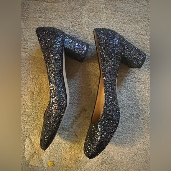 Kate spade Italian Festive Glitter pumps with block heels size 8.5 - Picture 2 of 7
